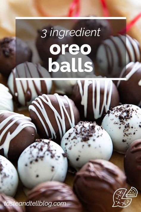 You only need 3 ingredients for these crowd pleasing Oreo Balls! The perfect no-bake treat, these Oreo truffles are filled with a creamy Oreo center that is covered in chocolate. Oreo Bites No Bake, Oreo Balls With Almond Bark, Best Oreo Balls Recipe, Recipe For Oreo Balls, 3 Ingredient Oreo Balls, Cream Cheese Oreo Balls, Oreo Cheesecake Truffles, No Bake Oreo Truffles, Oreo Balls Recipe 3 Ingredients