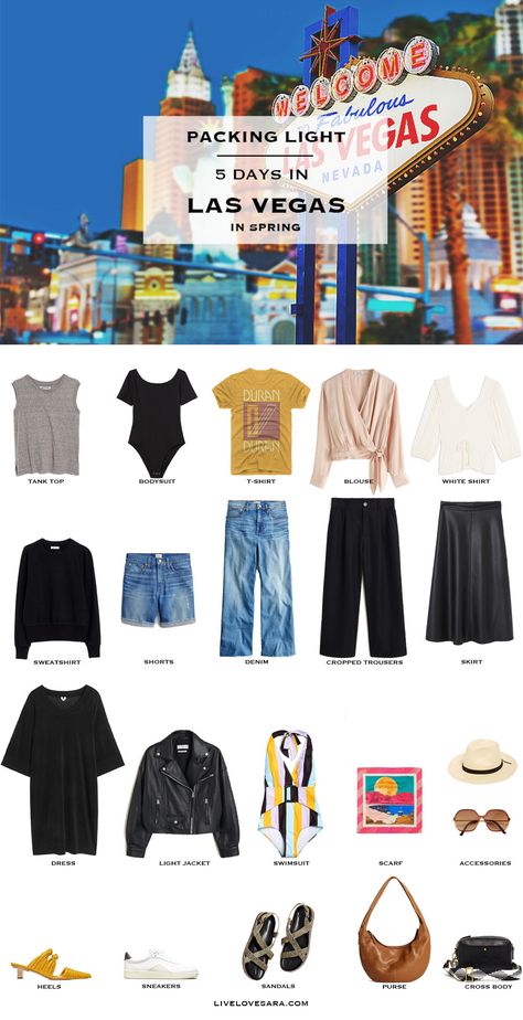 What to Pack for Las Vegas in Spring - livelovesara Vegas Plane Outfit, Travel To Vegas Outfit, What To Wear To Las Vegas In Spring, Las Vegas Outfit 2023, Packing For Las Vegas Summer, Vegas Capsule Wardrobe Summer, Outfits For Las Vegas In April, Las Vegas Capsule Wardrobe, Vegas Outfit Ideas 2023