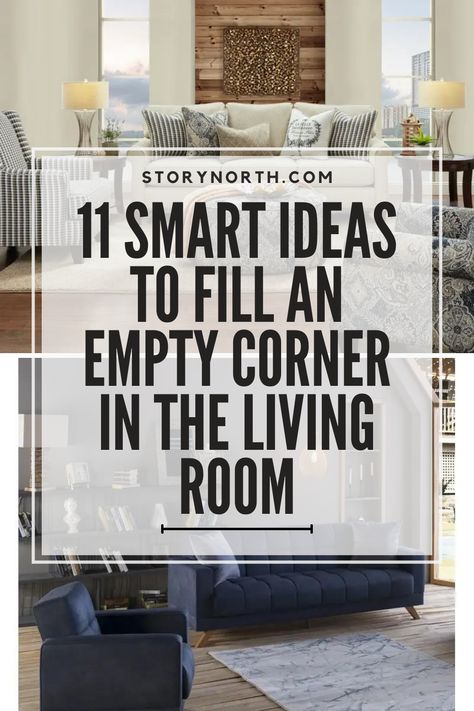 Make the most of your living room space with these smart ideas to fill those empty corners. From cozy reading nooks to stylish plant displays, you'll love these tips! #livingroomdecor #homedesign #interiors #DIYideas #smallspaces #HomeImprovement Multiple Seating Areas In One Room, Furniture In Front Of Bay Window, Corner Sets Living Rooms, Corner Of Room Decor Living Room, Corners For Living Room, Fill Corner Space Living Room, Small Living Room Nook Ideas, Living Room Corner Idea, Reading Corner In Living Room Ideas