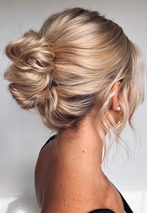 updo hairstyle, classic wedding hairstyles, messy bun updo, updo wedding hairstyle, bridal updo, bridal hairstyles, wedding day hairstyles Hairstyles For Long Hair Updo, Straight Hair Updo, Wedding Guest Updo, Easy Wedding Guest Hairstyles, French Roll, Classic Wedding Hair, Wedding Hairstyles Medium Length, Bridesmaids Hair, Roll Hairstyle