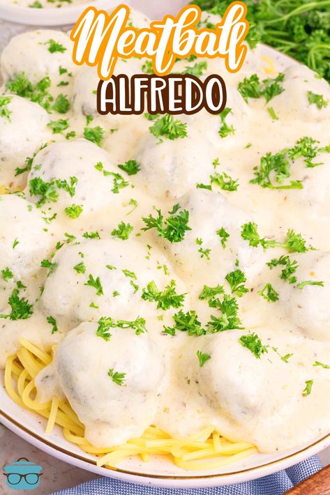 Meatballs With Alfredo Sauce, Meatball Alfredo, Jarred Alfredo Sauce, Swedish Meatballs Crockpot, Red Sauce Recipe, Porcupine Meatballs, Salisbury Steak Meatballs, Pasta Varieties, Meatball Sandwich