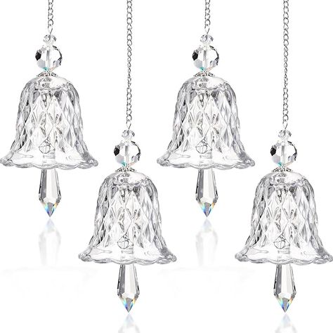 Amazon.com: Maxcheck 4 Packs Christmas Bell Ornaments Glittering Christmas Ornaments Christmas Tree Crystal Glass Bell Charms, Suitable for Christmas Tree Window Room Wedding Decoration (Clear) : Home & Kitchen Crystal Christmas Tree Decorations, Bell Christmas Ornaments, Dining Room Christmas Decor, Christmas Bell Ornaments, Christmas Tree Crystal, Crystal Christmas Ornaments, Room Wedding Decoration, Dining Room Christmas, Xmas Bells