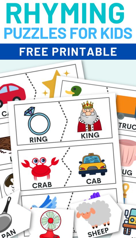 Pre K Rhyming Words Free Printable, Rhyming Lessons For Preschool, Rhyming Anchor Chart Preschool, 1st Grade Rhyming Activities, Rhyming Game Kindergarten, Phonics Rhyming Activities, Rhyming Books For Preschool, Rhyme Games Kindergarten, Preschool Rhyming Words