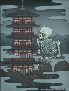 Gashadokuro | Yokai.com Japanese Skeleton, Japanese Ghost, Japanese Myth, Giant Skeleton, Japanese Yokai, Japanese Monster, Ancient Japan, Japanese Mythology, Japanese Horror