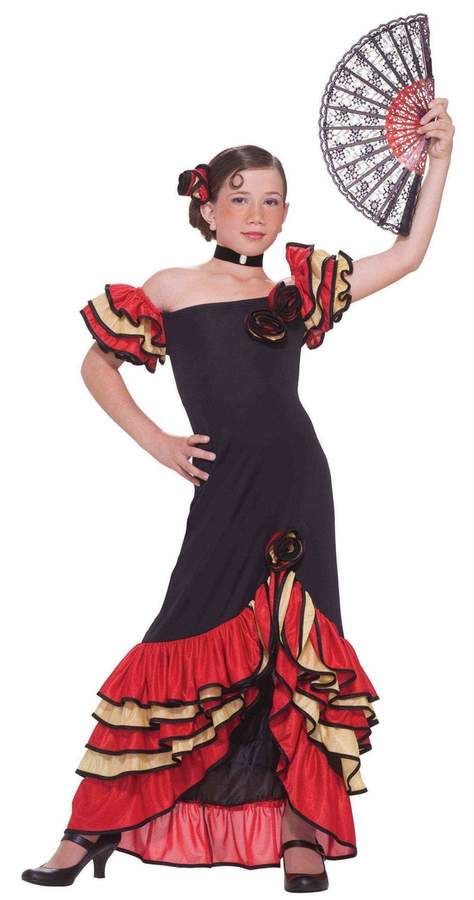 Forum Flamenco Teen Halloween Costume Slenderman Costume, Spain Costume, Spanish Style Dress, Spanish Costume, Flamenco Costume, Dressing Table Ideas, Teen Halloween, Spanish Dress, Children Costumes