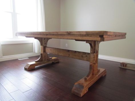 Diy Pedestal Table, Diy Farm Table, Bed Stands, Farmhouse Table Legs, Farmhouse Table With Bench, Farmhouse Table Plans, Trestle Tables, Double Pedestal Dining Table, Pedestal Table Base