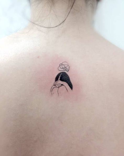 38 Small Meaningful Tattoos That Are Permanent Reminders Tattoos For People Who Care Too Much, Small Line Art Tattoos Meaningful, I Feel Everything Tattoo, Introverted Tattoo Ideas, Over Thinking Tattoos, Interesting Small Tattoos, Tattoo For Insecurity, Tattoos For Quiet People, Tattoos Lonliness Ideas