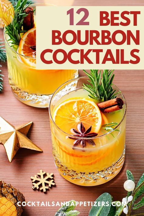 Best Bourbon cocktail recipes we've tried! Easy bourbon drinks like old fashioned served in a pint size mug, frozen turkey bourbon cocktail, bourbon cherry drinks, bourbon eggnog and more favorite bourbon drink recipes. Cocktail Recipes Bourbon, Summer Bourbon Drinks, Chai Old Fashioned, Old Fashioned Recipes Cocktail, Bourbon Eggnog, Ginger Beer Drinks, Bourbon Drinks Recipes, Bourbon Ice Cream, Bourbon Drink