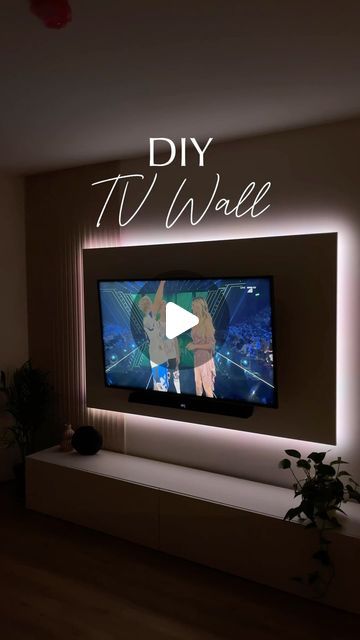 Tv Wire Hiding Ideas Wall, Wandekoration Tv, Living Room Tv Wall Simple Design, Where To Mount Tv On Wall, Tv Walk Panel Above Electric Fireplace, Plant Next To Tv, Living Room Tv Wall Paint Ideas, Media Wall Acupanel, Tv Wand Panel