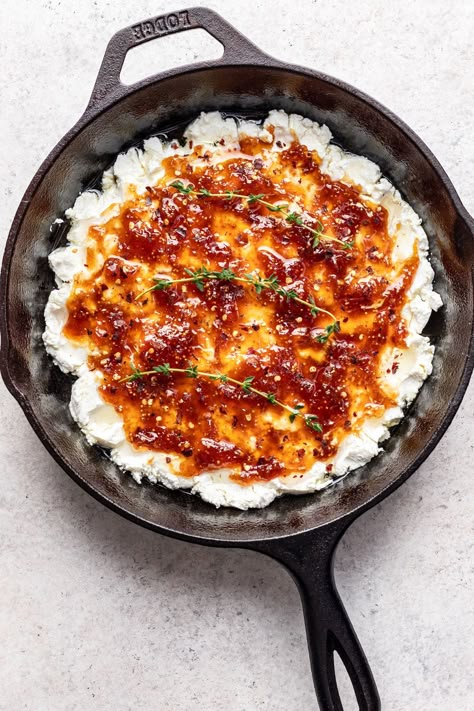 Goat Cheese Dips, Warm Goat Cheese Dip, Hot Honey Goat Cheese, Baked Goat Cheese Dip, Goat Cheese Dip Recipes, Bread Dips Recipes, Sour Cherry Jam, Baked Dips, Goat Cheese Dip