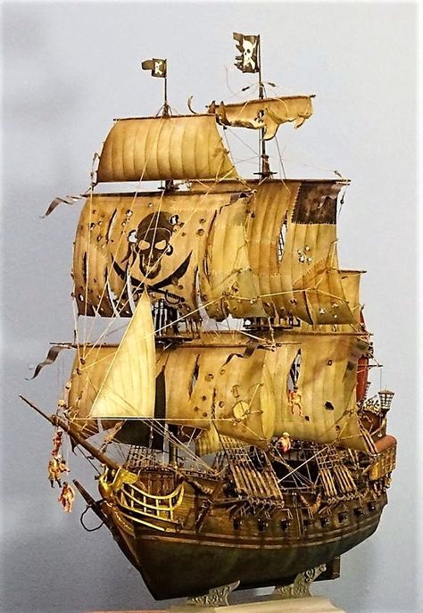 Trip Journal, Pirate Ship Model, Pirate Ship Art, Model Sailing Ships, Navi A Vela, Model Ship Building, Pirate Ships, Old Sailing Ships, Fuel Truck