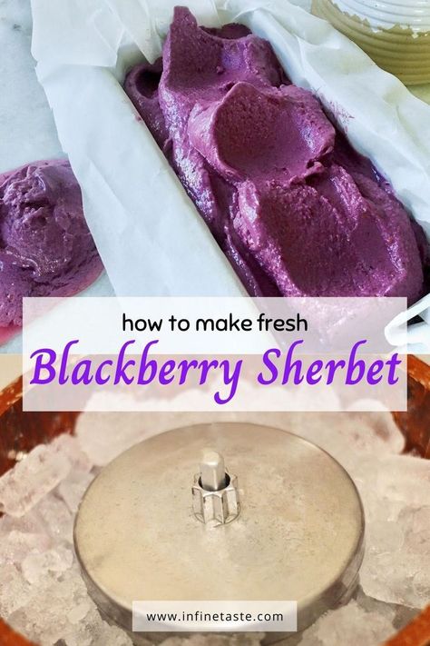 Homemade Blackberry Ice Cream, Blackberry Sorbet Recipe, Blackberries Recipes Easy, Black Raspberries Recipes, Black Raspberry Desserts, Wild Blackberry Recipes, Frozen Blackberry Recipes, Elderberry Ice Cream, Blackberry Juice Recipes