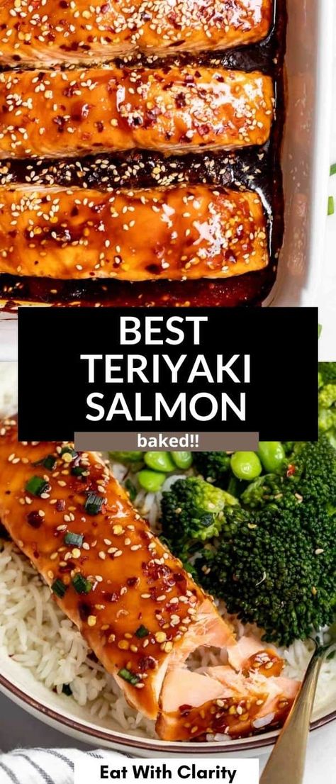 This baked teriyaki salmon is fresh, flavorful and so easy to make. This healthy baked salmon recipe is gluten free and ready in just 20 minutes. It's the perfect family favorite dinner. Teriyaki Salmon Baked, Salmon Recipes Oven, Baked Teriyaki Salmon, Salmon Teriyaki Recipe, Salmon Recipes Baked, Salmon Baked, Salmon Recipes Baked Healthy, Marinated Salmon, Easy Salmon Recipes