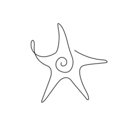 Starfish Tattoo Line Art, Starfish Line Tattoo, Seashell Tattoo Minimalist, Coconut Line Art, Turtle Island Tattoo, Summer Tattoos For Women, Small One Line Tattoos, Tiny Starfish Tattoo, Small Starfish Tattoo