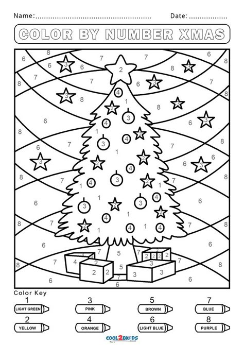 Free Color by Number Worksheets | Cool2bKids Oppgaver For Barn, Christmas Color By Number, Color By Number Printable, Christmas Coloring Sheets, Christmas Worksheets, Christmas Kindergarten, Christmas Math, Preschool Christmas, Color By Numbers