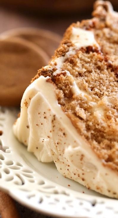 Gingersnap Spice Cake | Chef in Training Gingerbread Dessert Recipes, Pretty Recipes, Gingerbread Dessert, Gingerbread Ideas, Types Of Desserts, A Piece Of Cake, Spice Cake, Layer Cakes, Cakes And Pies