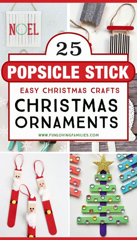 Make these popsicle stick Christmas crafts with the kids. They make great homemade Christmas ornaments! #christmascrafts #diychristmas #homemadeornaments #kidscraft Crafts With Popsicle Sticks, Stick Ornaments, Popsicle Stick Ornaments, Popsicle Stick Christmas Crafts, Happy Hollidays, Diy Popsicle, Christmas Crafts For Kids To Make, Homemade Ornaments, Stick Crafts