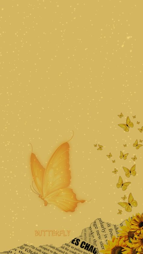 Yellow Aesthetic Butterfly, Yellow Butterfly Wallpaper, Yellow Butterfly Aesthetic, Yellow Color Wallpaper, Yellow Phone Wallpaper, Yellow Background Aesthetic, Yellow Ipad, Studio Background Ideas, Yellow Wallpapers