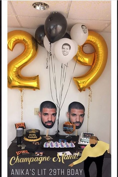 Drake Themed Birthday Party Drake Party, Drake Birthday Party, Drake Birthday, Champagne Mami, Cakes Funny, Drake's Birthday, Dream Birthday Party, Champagne Papi, Birthday Party Images