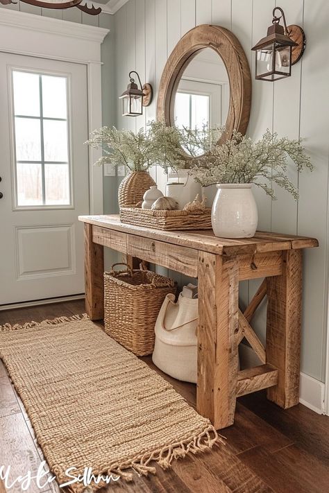 Entryway Decor Ideas, Woman Pants, Entryway Table Decor, Casa Vintage, Fashion Y2k, Home Entrance Decor, Dream House Interior, Jeans For Women, House Entrance