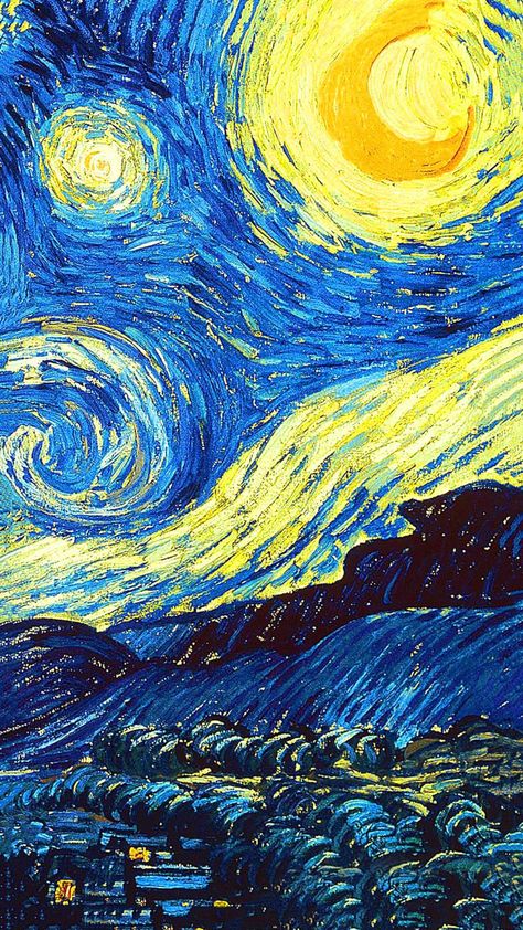 Iphone Wallpaper Van Gogh, Starry Night Iphone Wallpaper, Night Iphone Wallpaper, فنسنت فان جوخ, Van Gogh Wallpaper, Starry Night Wallpaper, Gogh The Starry Night, Arte Van Gogh, The Starry Night