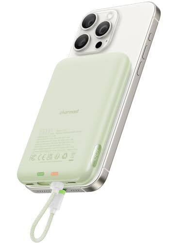 Charmast Compact Wired Portable Charger, Slim 10000mAh Fast Charging Power Bank with Built-in Versatile Cable (Removable) for iPhone & Android (No-Wireless), Aesthetic Gifts for Family Friends Aesthetic Gifts, Portable Power Bank, Travel Products, Portable Charger, Wearable Technology, Portable Power, New Gadgets, Home Gadgets, Battery Pack