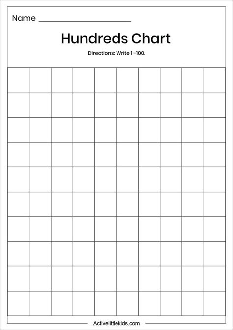 Hundred Chart, Hundreds Chart Printable, 100's Chart, 100 Chart, Number Chart, Hundreds Chart, Plant Science, Diy Classroom, Kindergarten Science