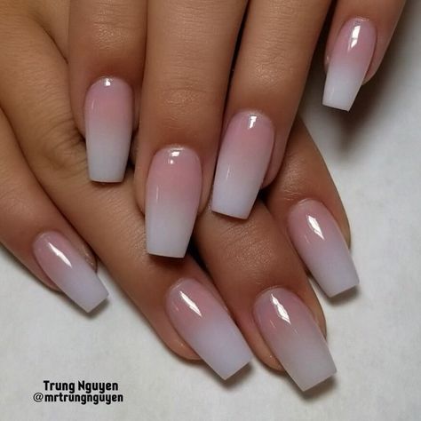 Ombre Acrylic, French Fade, Unghie Sfumate, Nagellack Trends, Ombre Acrylic Nails, Purple Nail, White Ombre, Nail Art Wedding, Pink Nail