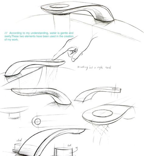 Drawing Rendering, Product Sketching, Product Design Sketch, Product Sketches, Structural Drawing, Product Sketch, Design Sketching, Faucet Design, Industrial Product