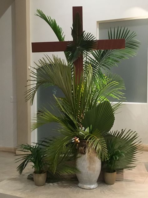 Easter Sunday Decorations, Easter Altar Decorations, Easter Church Flowers, Lent Decorations For Church, Church Stage Decor, Easter Photo Backdrop, Palm Sunday Decorations, Sanctuary Decor, Easter Church Decorations