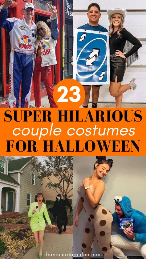 These funny couple costumes for halloween are some of the best I've seen! I love how unique and easy to recreate these ideas are. Unique Couples Costumes, Funny Couple Costumes, Couples Halloween Costumes, Costumes For Couples, Diy Couples Costumes, Best Couples Costumes, Couple Costume, Couple Costumes, Holloween Costume