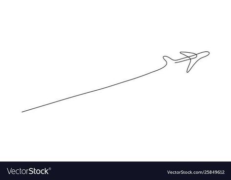 One Line Plane Tattoo, Plane Line Drawing, One Line Airplane Tattoo, Aviation Tattoo, Pilot Tattoo, Airplane Tattoo, Tattoo Line Art, Plane Drawing, Flying Plane