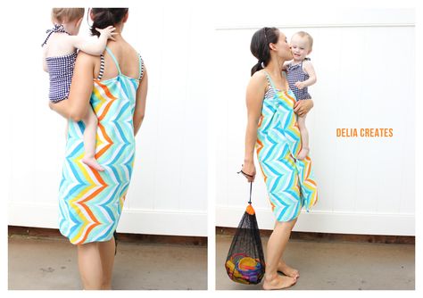 Super Easy Hands Free Towel Wrap - delia creates Towel Poncho, Diy Towels, Towel Dress, Easy Wrap, Bath Wrap, Towel Wrap, Pool Noodles, Sew Easy, Diy Sewing Clothes