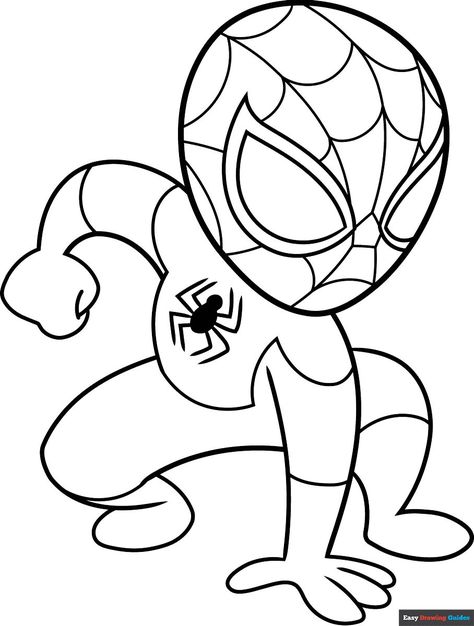 Free, printable Easy Cartoon Spider-Man Coloring Page for kids. Print it out or color it online. https://easydrawingguides.com/coloring-pages/easy-cartoon-spider-man/ Cartoon Spiderman Drawing Easy, Cartoon Coloring Pages Free Printable, Spiderman Coloring Pages Free Printable, Spider Man Drawing Easy, Spider Man Coloring Pages, Spiderman Coloring Pages, Cartoon Spider, Banners Ideas, Batman Coloring Pages