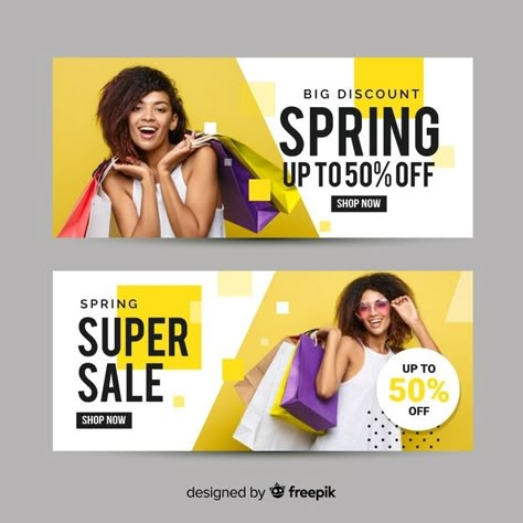 Spring Sale Banner, Website Banner Design, Banner Design Layout, Best Banner, Facebook Cover Design, Banner Design Inspiration, Fashion Banner, Banner Web, Banner Designs