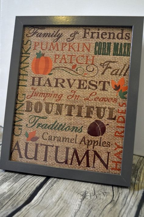 Fall Subway Art, Free Fall Printables, Burlap Projects, Fall Deco, Burlap Crafts, Fall Printables, Autumn Crafts, Fall Projects, Subway Art