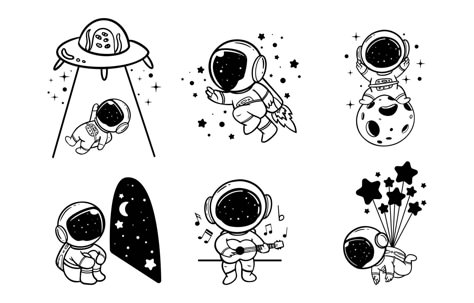 Cute Doodle Astronout Minimalist Tattoo Astronaut Outline, Astronaut Doodle, Tattoo Astronaut, Tattoo Doodles, Astronaut Drawing, Art Outline, Space Doodles, Astronaut Tattoo, Outline Template