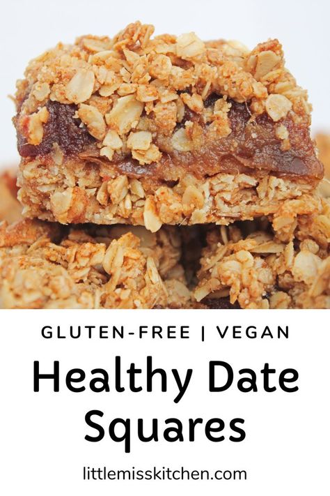 Healthy Vegan Date Squares Date Square, Date Squares, Date Bars, Healthy Meal Ideas, Square Recipes, Guilt Free Dessert, Gluten Free Sweets, Nourish Your Body, Healthy Low Carb Recipes