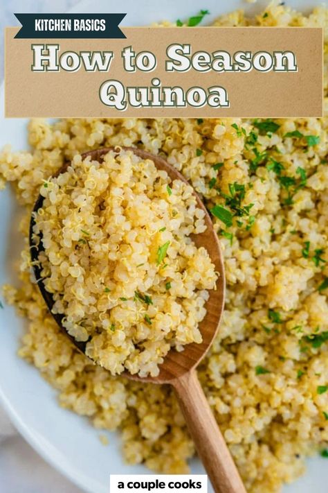 Learn How to Season Quinoa to perfection with this easy recipe! Just a few ingredients transform quinoa into a flavorful side dish that even quinoa skeptics will love. Pop over to our site for the tips and tricks! How To Serve Quinoa, Seasoning For Quinoa, Simple Quinoa Recipes Side Dishes, Quinoa And Fruit Recipes, Quinoa Recipes With Fish, Italian Sausage And Quinoa Recipes, Quinoa Recipes Hot Healthy, Quinoa Recipes Easy Side, Quinoa Hot Recipes