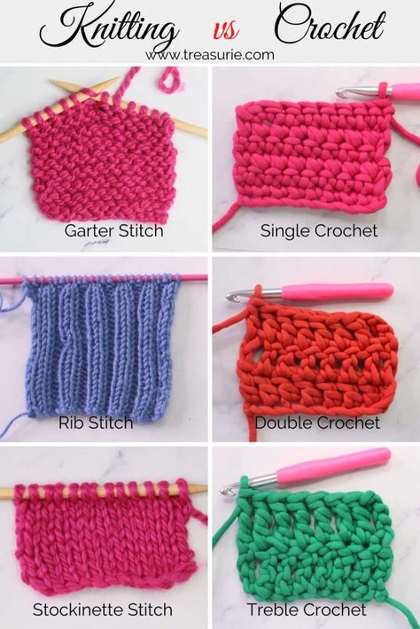 Crochet Vs Knitting Difference, Knitting Vs Crochet, Knit Vs Purl, Knitting Vs Crocheting, Knit Vs Crochet, Crochet Vs Knitting, How To Crochet A Scarf, Crochet Vs Knit, Knitting And Crocheting