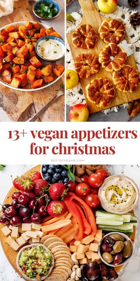 Deck the halls with these delicious 🌱 13+ Vegan Appetizers 🥗 for Christmas! Your holiday table will never be the same. 😋 Get the recipes now! Vegetarian Christmas Dinner Ideas Main Dishes, Christmas Buffet Vegetarian, Plant Based Christmas Appetizers, Christmas Meals Vegetarian, Vegan Christmas Dinner Starters, Christmas Party Appetizers Vegetarian, Vegan Buffet Food Ideas, Holiday Tofu Recipes, Dairy Free Gluten Free Christmas Appetizers