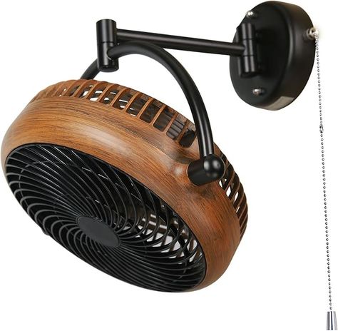 Amazon.com: Parrot Uncle Wall Mount Fans 10 Inch Indoor Ceiling Fan with Plug in Cord Wall-mounted Fan with Folding Arm, AC Motor, Walnut Color : Home & Kitchen Vintage Ceiling Fans, Wall Mount Fans, Folded Arms, Wall Mounted Fan, Kitchen Dinning Room, Wall Fan, Fan Pulls, Wall Fans, Small Wall