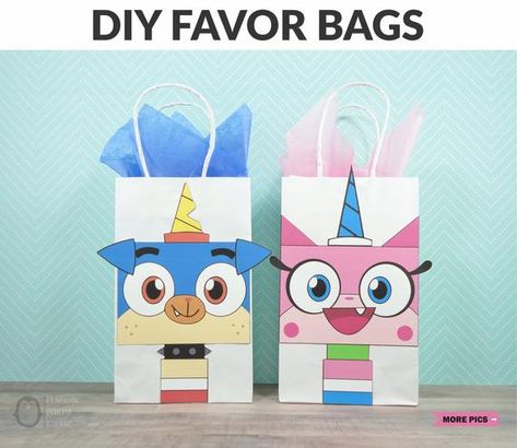 Unikitty Favor Bags/ Unikitty Goody Bag/ Unikitty Favor/ Unikitty Goodie Bags / Unikitty Printables/ Family Kids Crafts, Star Wars Favors, Unikitty Lego, Star Wars Printables, Power Ranger Birthday Party, Power Ranger Party, Power Ranger Birthday, Wedding Party Bags, Unicorn Birthday Party Decorations