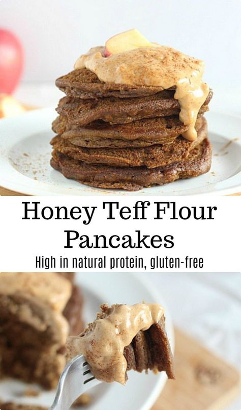 Teff Benefits Health, Teff Flour Pancakes, Vegan Teff Flour Recipes, Teff Pancakes, Teff Flour Recipes, Teff Recipes, Whole30 Breakfast, Teff Flour, Gluten Free Pancakes