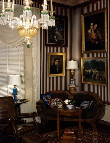 Gold Striped Walls, Striped Walls Vertical, Striped Hallway, Wwii Soldiers, Brooklyn Museum Of Art, London Residence, Stripe Wall, Stripped Wall, Standard Oil