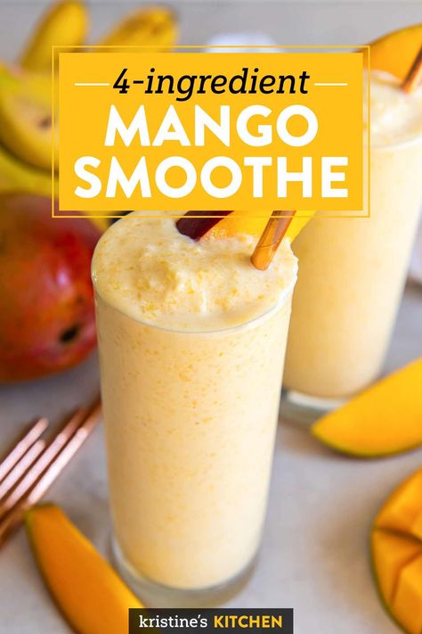 Easy Fruit Smoothie, Frozen Fruit Smoothie Recipes, Easy Fruit Smoothie Recipes, Frozen Fruit Smoothie, Mango Smoothie Recipes, Banana Splits, Banana Drinks, Fruit Smoothie Recipes Healthy, Smoothie Recipes Healthy Breakfast