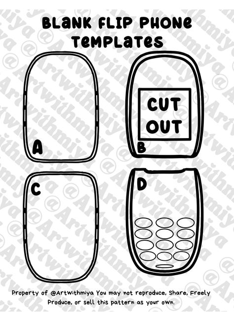 Diy Hello Kitty Flip Phone Template, Stitch Flip Phone Template, Thing To Do With Cardboard, Kirby Flip Phone Template, Cardboard Phone Template, Paper Flip Phone Template, Cinnamon Roll Flip Phone Template, Diy Flip Phone Template, Cardboard Crafts Template