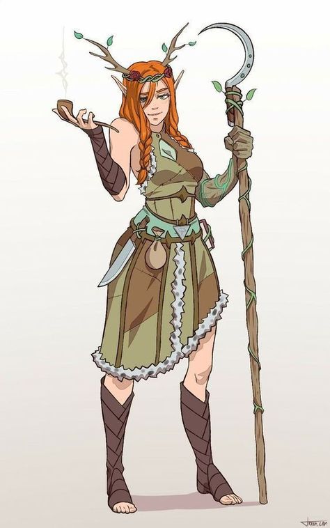 Druid Dnd Character Concept, Dryad Dnd, Dryad Character Design, Druid Character Design, Dryad Art, Dnd Druid, Dnd Elves, Elf Druid, Dnd Character Art