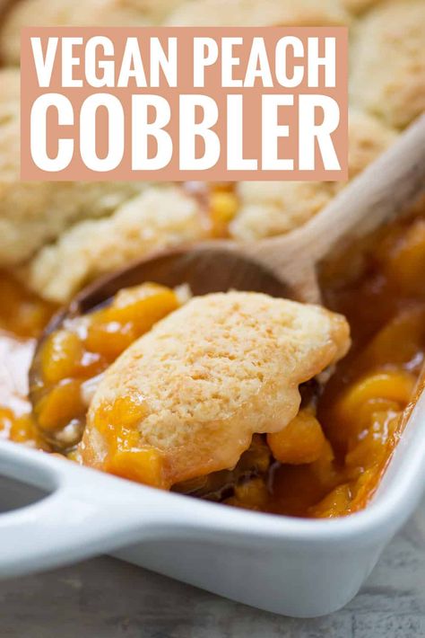 Vegan Peach Cobbler! The BEST summer dessert. Fresh peaches topped with vegan cobbler. If you have extra peaches lying around, then you've gotta make this recipe! #peaches #dessert #dessertrecipe #vegandessert #veganrecipe #cobbler | www.delishknowledge.com Extra Peaches, Vegan Cobbler, Peaches Dessert, Oreo Trifle, Vegan Peach Cobbler, Clean Eating Dessert, Healthy Vegan Dessert, Clean Eating Dessert Recipes, Best Summer Desserts