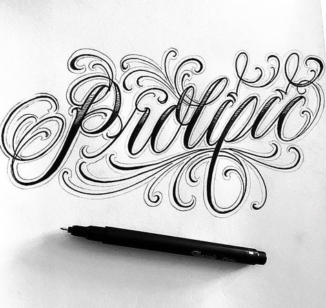 @drewtherulerr on Instagram: ““Prolific” present in large numbers or quantities. My pen cut different.. #lettering #letteringinsoul #letras #letteringmalandro…” Prolific Tattoo Ideas, Prolific Tattoo, Script Tattoos, Different Lettering, On Tattoo, Tattoo Font, Tattoo Script, Large Numbers, Tattoo Meaning